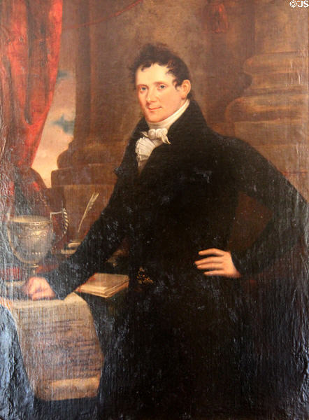 Daniel O'Connell portrait (c1817-18) by John Gubbins in dining room at Derrynane House. Ireland.