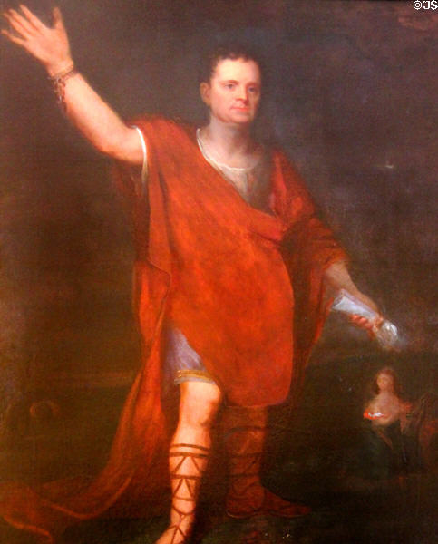 Daniel O'Connell allegorical painting (c1880) depicted him as "The Liberator" of Catholic Ireland.