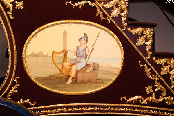 Patriotic paining with Irish themes on Triumphal Chariot at Derrynane House. Ireland.