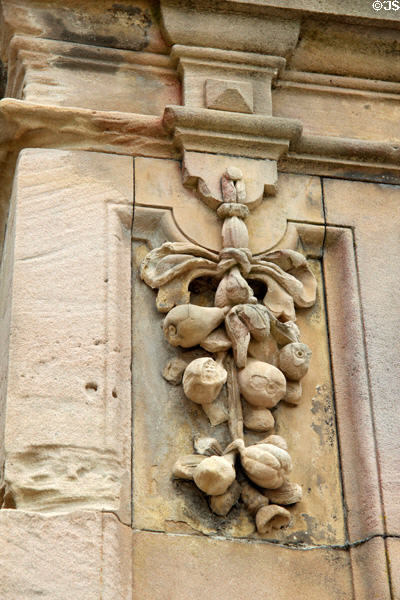 Detail of stone work on Muckross House in Killarney National Park. Killarney, Ireland.