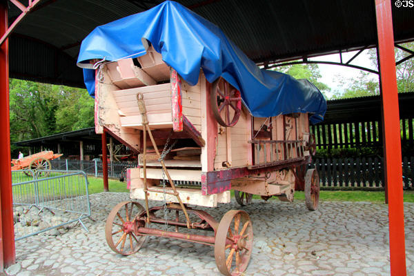 Harvesting machine at Quille's farm at Muckross Traditional Farms in Killarney National Park. Killarney, Ireland.