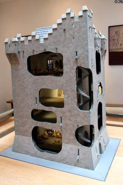 Model of interior of defensive tower of Ross Castle in Killarney National Park. Killarney, Ireland.