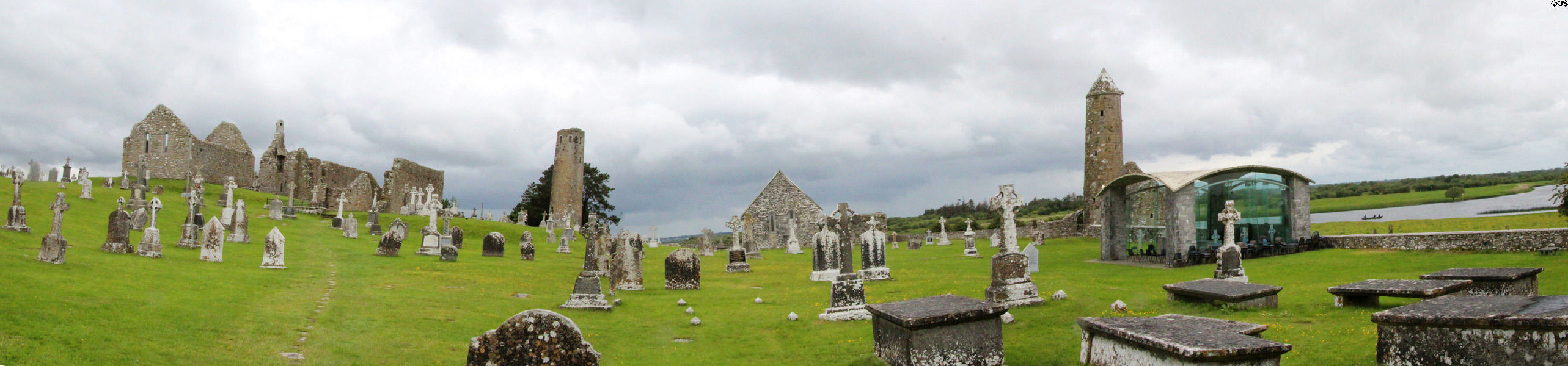 Panorama of Clonmacnoise. Ireland.