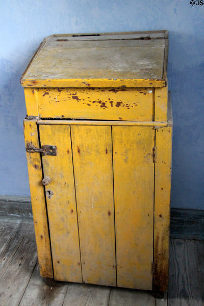 Wooden cupboard in Matron's quarters at Irish Workhouse Centre. Portumna, Ireland.