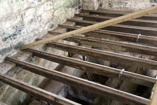 Rails used in the moving of heavy laundry. Portumna, Ireland.