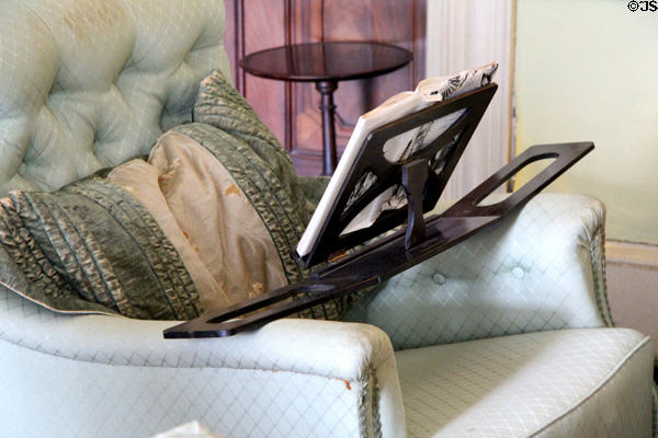 Reading stand for easy chair arms at Strokestown Park. Vesnoy, Ireland.