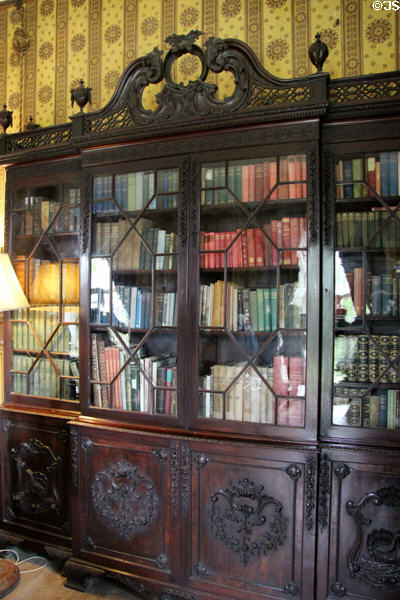 Sitting room bookcase by Chippendale at Strokestown Park. Vesnoy, Ireland.