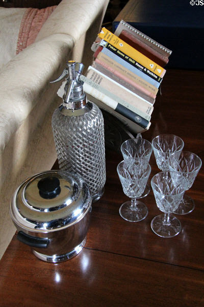 Cocktail set in sitting room at Strokestown Park. Vesnoy, Ireland.