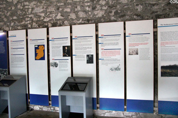Timeline display of potato failure (1840-47) at Irish National Famine Museum. Vesnoy, Ireland.