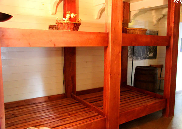 Model of bunks used aboard famine emigration ships at Irish National Famine Museum. Vesnoy, Ireland.