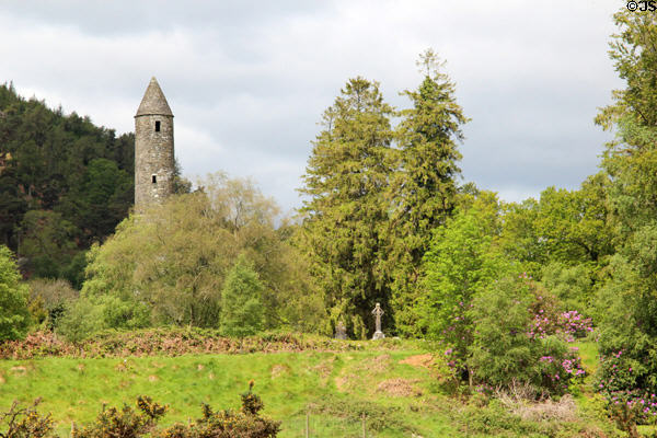 Round tower at Glendalough. Ireland.