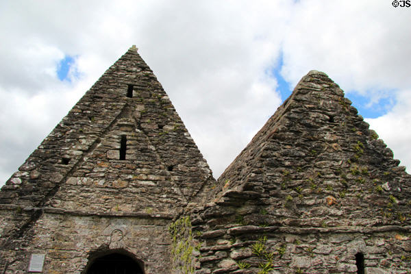 St Kevin's Church roofline at Glendalough. Ireland.
