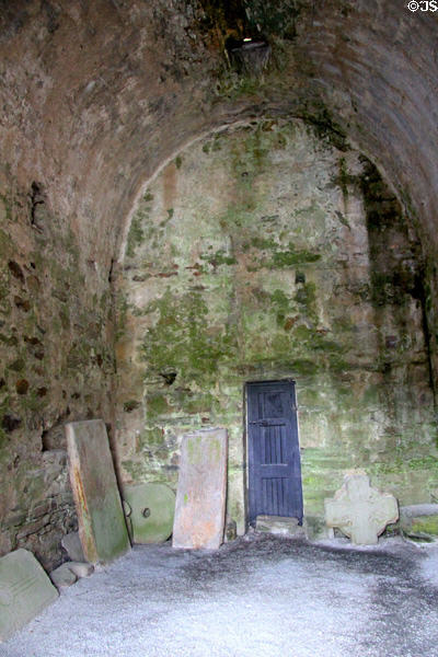 St Kevin's Church interior at Glendalough. Ireland.