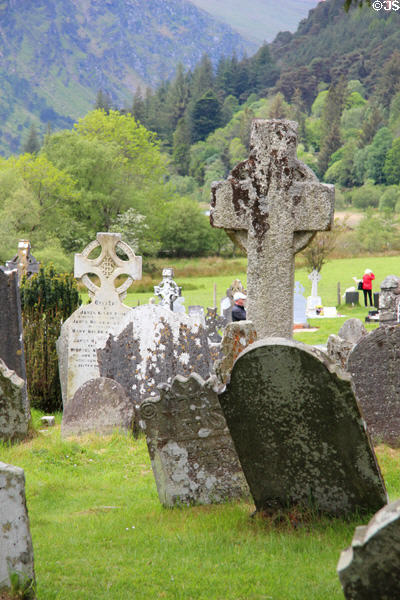 Gravestones at Glendalough. Ireland.