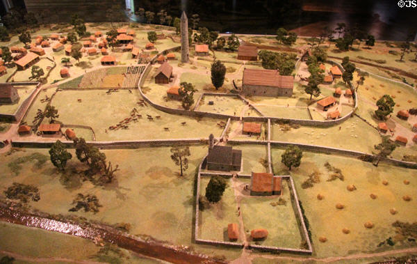 Model of medieval Glendalough monastery at Glendalough Visitor Centre. Ireland.