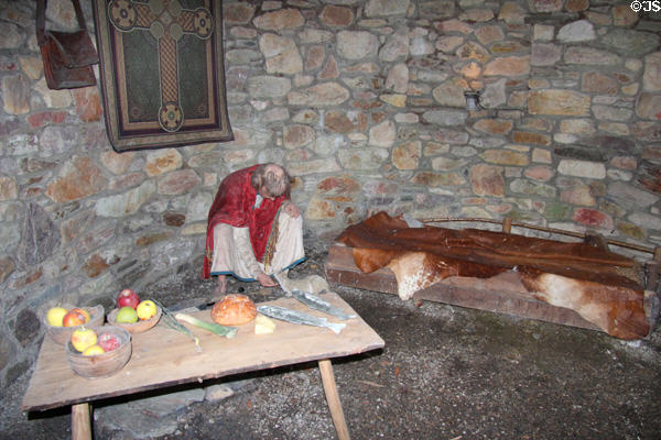 Replica of monk's house at Irish National Heritage Park. Ireland.