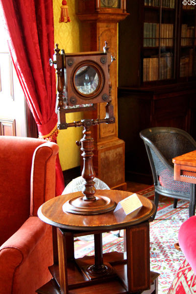 Zograscope designed to give viewers the illusion of depth in flat images through use of mirror & magnifying lens in parlor at Kilkenny Castle. Ireland.
