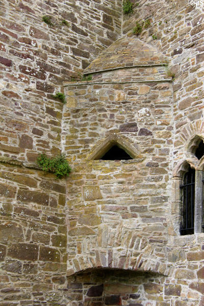 Suspended corner structure with triangular opening at Jerpoint Abbey. Ireland.