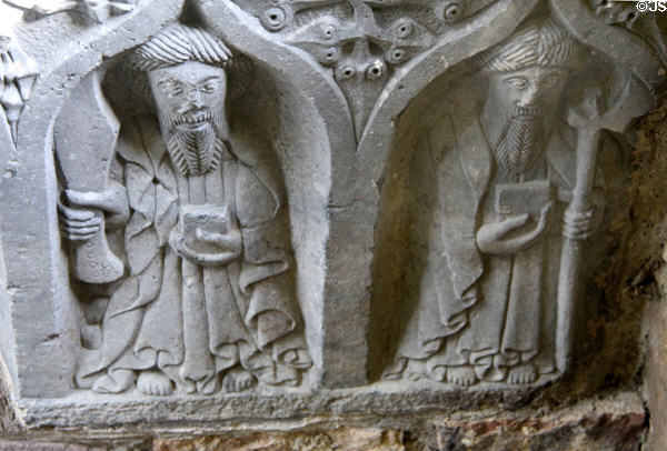 Carved stone saints at Jerpoint Abbey. Ireland.