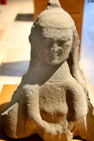 Noble lady carving (1390-1500) from cloister arcade at Jerpoint Abbey. Ireland.