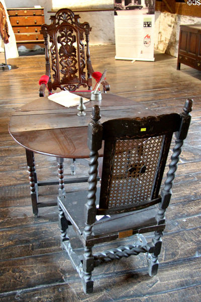 Antique table & chairs at Rothe House. Kilkenny, Ireland.