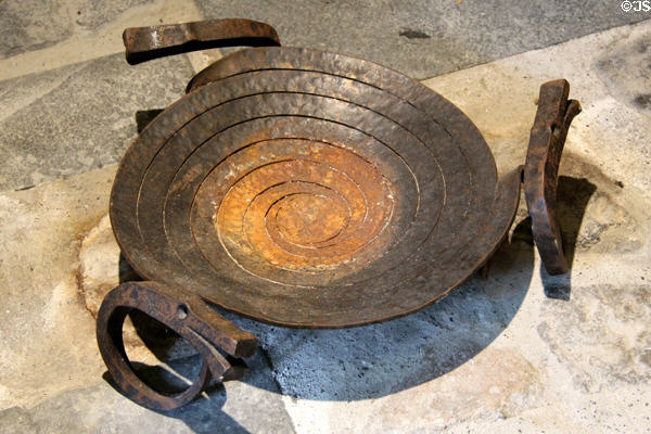 Modern iron bowl at Rothe House. Kilkenny, Ireland.
