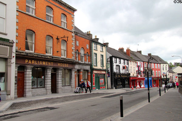 Heritage streetscape along Parliament St. Kilkenny, Ireland.