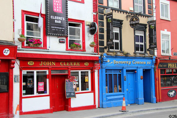 Colorful heritage buildings along Parliament St. Kilkenny, Ireland.