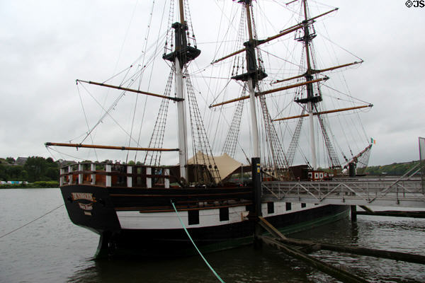 Dunbrody three-masted ship built (1845) in Quebec, now a Famine Ship museum. New Ross, Ireland.