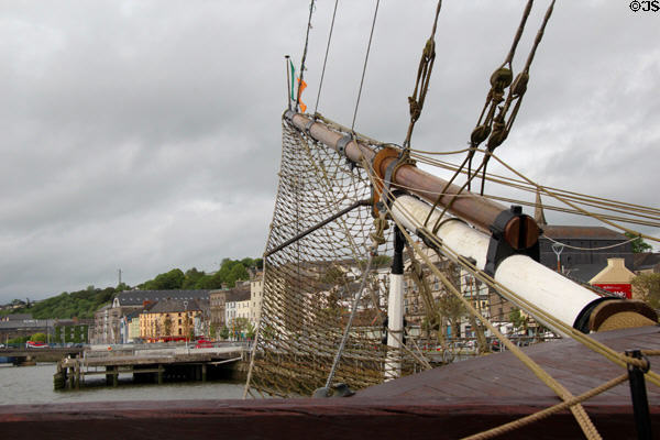 Waterfront of New Ross seen from Dunbrody Famine Ship. New Ross, Ireland.