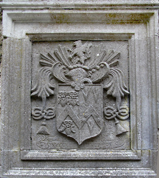 Carved coat of arms in cathedral at Rock of Cashel. Cashel, Ireland.