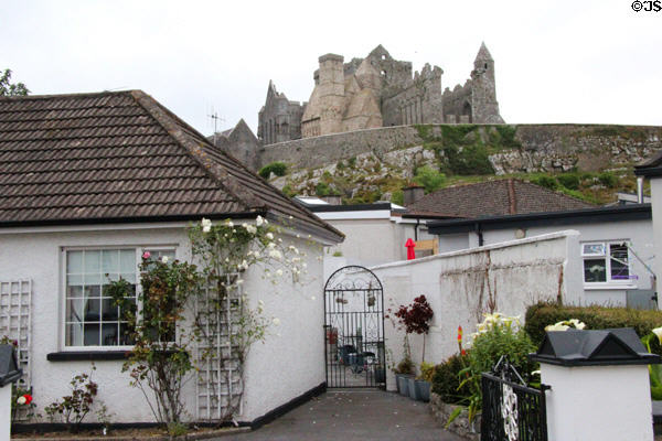 Rock of Cashel above cottage. Cashel, Ireland.