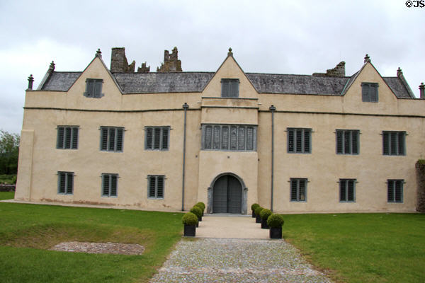 Elizabethan symmetry of entrance facade of Ormond Castle. Carrick-on-Suir, Ireland.