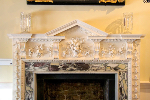 Irish chimneypiece (c1758) by John Kelly of Dublin at Bishop's Palace. Waterford, Ireland.