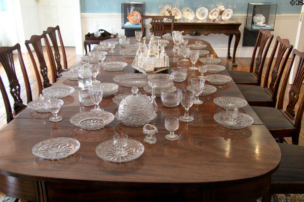 Waterford glass table setting at Bishop's Palace. Waterford, Ireland.