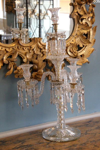 Waterford glass candlestick at Bishop's Palace. Waterford, Ireland.