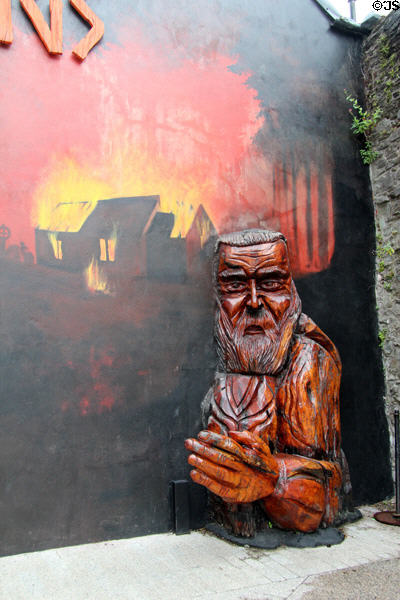 Woodcarving of Viking on Bailey's New St. Waterford, Ireland.