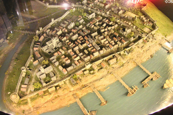 Model of Waterford in 1480 at Museum of Treasures. Waterford, Ireland.