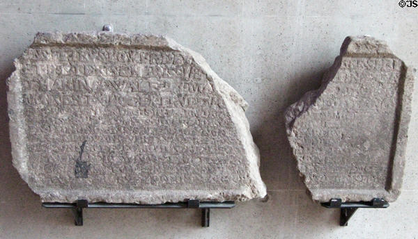 Medieval memorial stone at Museum of Treasures. Waterford, Ireland.