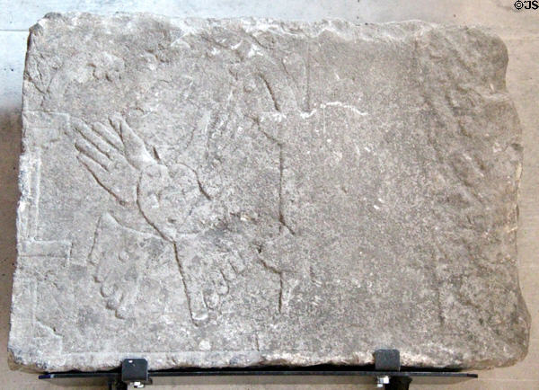Medieval memorial stone at Museum of Treasures. Waterford, Ireland.