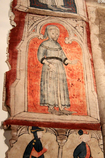 John Morice, Justiciar of Ireland portrait (1346) in Great Charter Roll at Museum of Treasures. Waterford, Ireland.
