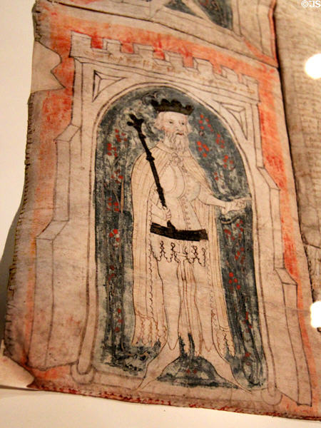 Portrait of King Henry III (1216-72) included in Great Charter Roll to promote Waterford's case for shipping monopoly at Museum of Treasures. Waterford, Ireland.