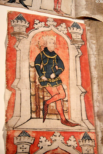 Portrait of King Edward III (1327-1377) included in Great Charter Roll to promote Waterford's case for shipping monopoly at Museum of Treasures. Waterford, Ireland.