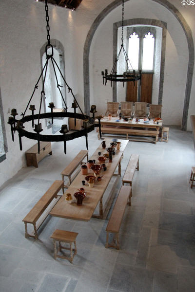 Recreation of banqueting hall on second floor at Desmond Castle. Newcastle West, Ireland.