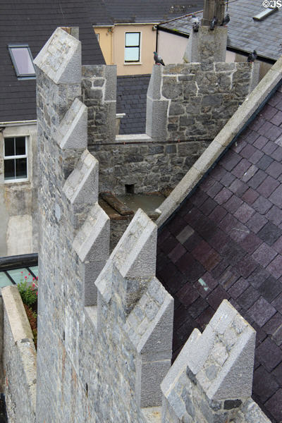 Roof line crenellations at Desmond Castle. Newcastle West, Ireland.