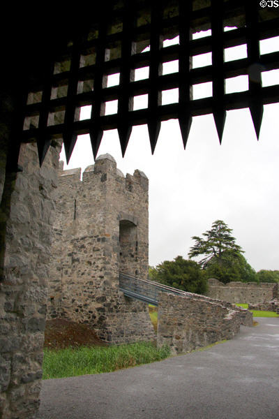 Portcullis guarding entrance to Desmond Castle. Adare, Ireland.