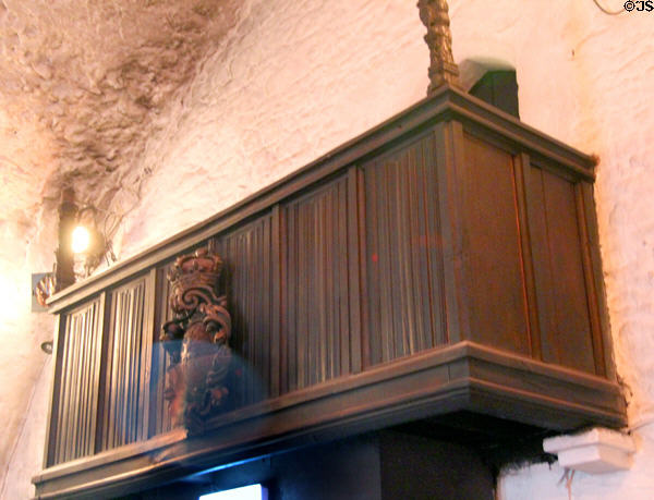 Minstrels' Gallery overlooking Main Guard at Bunratty Castle. County Clare, Ireland.