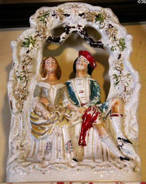 Decorative figurine of Robert Burns & Highland Mary in Golden Vale Farmhouse at Bunratty Castle & Folk Park. County Clare, Ireland.
