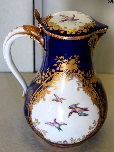 Vincennes porcelain coffee pot (1750-6) at Pitti Palace Ceramics Museum. Florence, Italy.