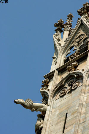Gargoyle projects from Duomo. Milan, Italy.